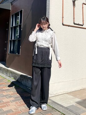 「merry jenny（メリージェニー）のアイテム（スラックス）」を使った、miokaさん（レディース・162cm）の春コーディネート