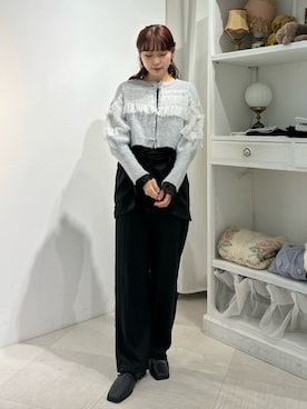 「merry jenny（メリージェニー）のアイテム（スラックス）」を使った、miokaさん（レディース・162cm）の秋コーディネート
