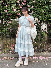 ギンガムレースフレアスカート｜メリージェニー（merry jenny