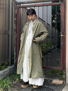 「merry jenny（メリージェニー）のアイテム（ジャンパースカート）」を使った、miokaさん（レディース・162cm）の秋コーディネート