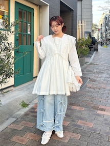 バレルレッグリボンデニムパンツ｜メリージェニー（merry jenny）公式