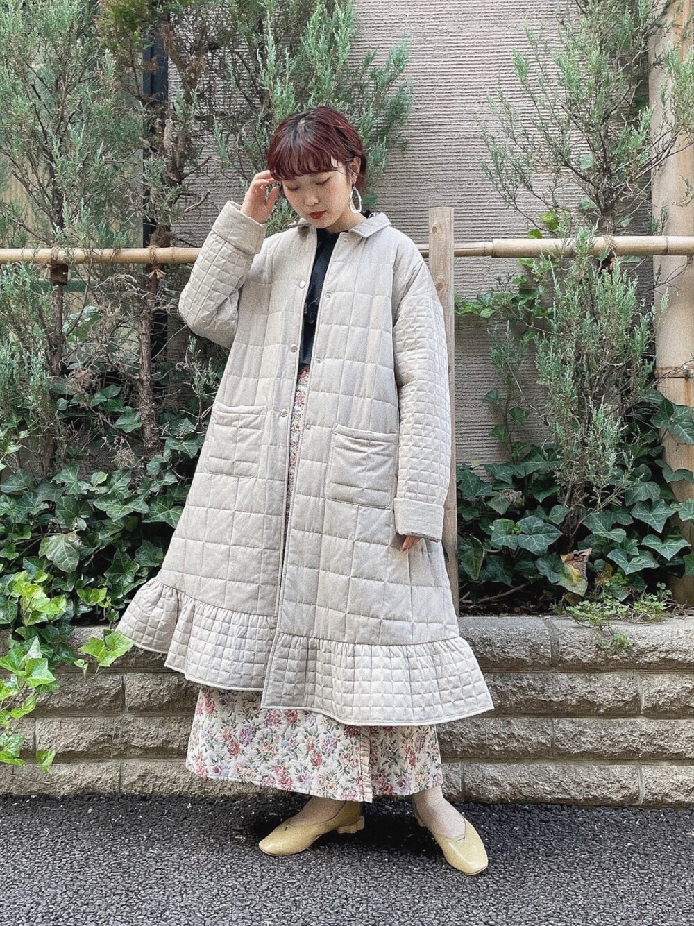 merry jenny（メリージェニー）の「イレギュラーチェックキルトコート 