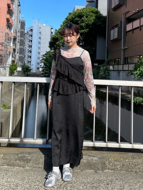 flowerシアーメッシュtops（Tシャツ/カットソー）｜merry jenny