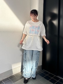 バレルレッグリボンデニムパンツ｜メリージェニー（merry jenny）公式