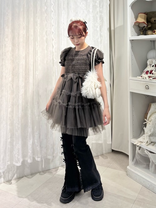 新品 merry jennyメリージェニー フリルフードフェイクファージャケット フリルカラーフェイクファージャケット[品番：MKSW0047079