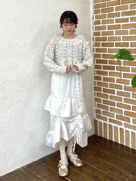 「ショート丈トップス」｜「アイテム（バレエシューズ）」を使った、miokaさん（レディース・162cm）の夏コーディネート