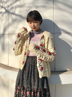 「アイテム（パンプス、ピンク系）」を使った、miokaさん（レディース・162cm）の冬コーディネート