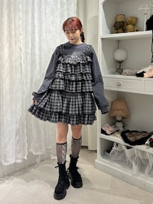 チェックホイップクリームミニワンピース｜メリージェニー（merry