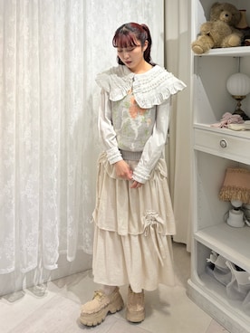 「アイテム（ベスト）」を使った、miokaさん（レディース・162cm）の秋コーディネート