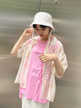 「merry jenny（メリージェニー）のクロストングサンダル（サンダル）」を使った、miokaさん（レディース・162cm）の春コーディネート