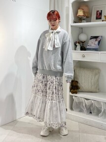 セットアップ着用可能】flowerフリルティアードスカート｜メリー