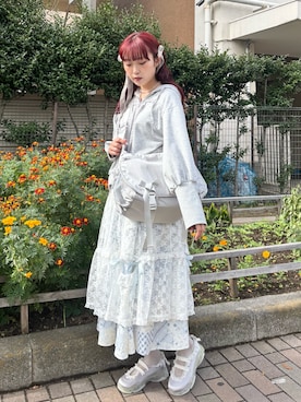 「アイテム（パーカー）」を使った、miokaさん（レディース・162cm）の秋コーディネート