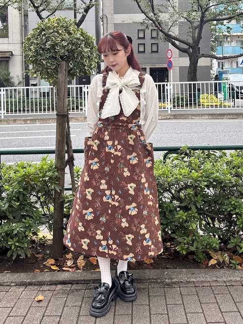 セール】bear and bearジャガードジャンスカ（ジャンパースカート