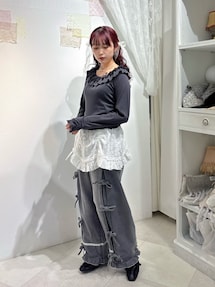 バレルレッグリボンデニムパンツ｜メリージェニー（merry jenny）公式