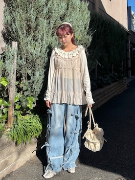 「アイテム（チュニック）」を使った、miokaさん（レディース・162cm）の冬コーディネート