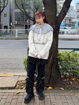「アイテム（付け襟）」を使った、miokaさん（レディース・162cm）の秋コーディネート