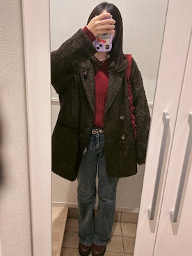 「アイテム（ダウンジャケット/コート）」を使った、MIOさん（レディース・161cm）の冬コーディネート