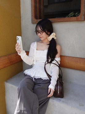 「UNE MANSION（ユヌマンション）のアイテム」を使った、maiさん（レディース・150cm）の春コーディネート