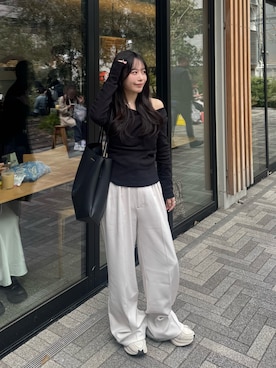 「GRL（グレイル）のアイテム（スラックス）」を使った、maiさん（レディース・150cm）の春コーディネート