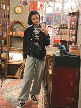 「MANGO（マンゴ）のアイテム（ジャケット/アウター）」を使った、台北小葉さん（レディース・163cm）の冬コーディネート