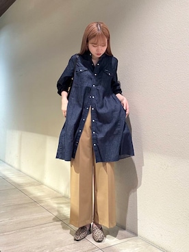 「アイテム（シャツワンピース）」を使った、hikaruさん（レディース・168cm）の秋コーディネート