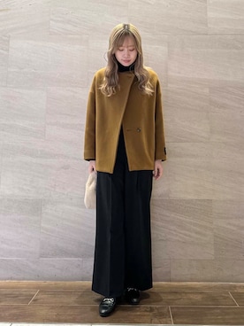 「アイテム（ノーカラーコート）」を使った、hikaruさん（レディース・168cm）の秋コーディネート