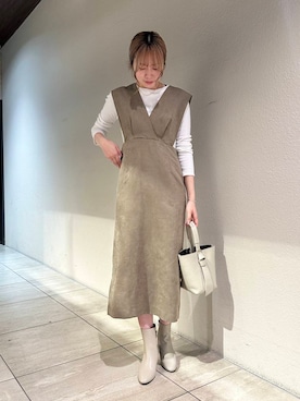 「URBAN RESEARCH ROSSO WOMEN（アーバンリサーチ　ロッソ）のアイテム（ジャンパースカート）」を使った、hikaruさん（レディース・168cm）の秋コーディネート