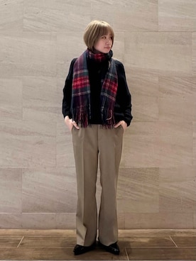 「冬の差し色コーデ」｜hikaruさん（レディース・168cm）の冬コーディネート