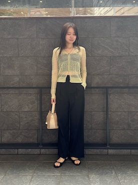 「アイテム（トップス）」を使った、hikaruさん（レディース・168cm）の春コーディネート