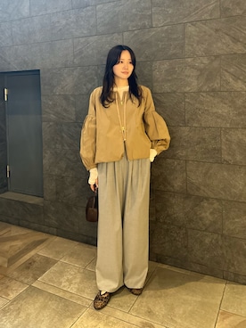 「URBAN RESEARCH ROSSO WOMEN(アーバンリサーチ ロッソ)のMARILYN MOON 2WAY LENGTH TAFFETA BLOUSON(ブルゾン、イエロー系)」を使った、hikaruさん(レディース・168cm)の秋コーディネート