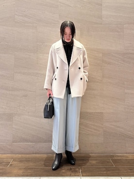 「アイテム（ピーコート）」を使った、hikaruさん（レディース・168cm）の秋コーディネート