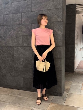 「コクーンスカート」｜hikaruさん（レディース・168cm）の夏コーディネート