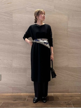 「カシミヤ」｜「アイテム（ワンピース/ドレス）」を使った、hikaruさん（レディース・168cm）の秋コーディネート