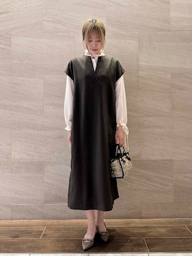 「オンオフ兼用」｜「アイテム（ワンピース）」を使った、hikaruさん（レディース・168cm）の秋コーディネート