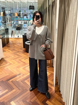 「ニット/セーター」｜「アイテム（アクセサリー）」を使った、hikaruさん（レディース・168cm）の秋コーディネート