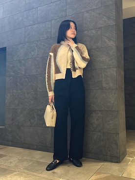 「アイテム（カーディガン/ボレロ、その他）」を使った、hikaruさん（レディース・168cm）の秋コーディネート