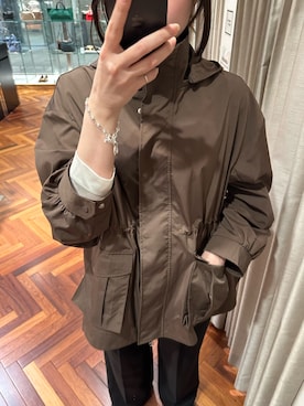 「URBAN RESEARCH ROSSO WOMEN（アーバンリサーチ　ロッソ）のELENDEEK　DRAWSTRING MOUNTAIN PARKA（マウンテンパーカー、ブラウン系）」を使った、hikaruさん（レディース・168cm）の春コーディネート
