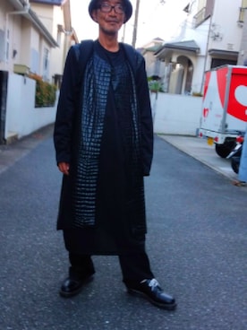 「COMME des GARCONS HOMME PLUS（コムデギャルソンオムプリュス）のアイテム（Tシャツ/カットソー）」を使った、やぶやぶさん（メンズ・170cm）の冬コーディネート
