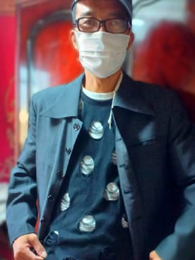 「Y's（ワイズ）のアイテム（トップス）」を使った、やぶやぶさん（メンズ・170cm）の冬コーディネート