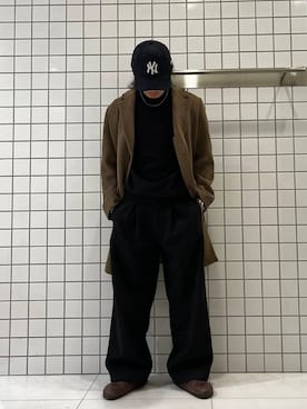 「アイテム（チェスターコート）」を使った、rokurouさん（メンズ・177cm）の冬コーディネート