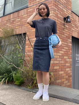 「LACOSTE（ラコステ）のアイテム（ニット/セーター）」を使った、shiinaさん（レディース・160cm）の夏コーディネート