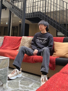 「MARTINE ROSE（マーティンローズ）のアイテム」を使った、hashikoさん（メンズ・171cm）の冬コーディネート