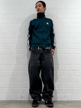 「アイテム（ジャージ）」を使った、oiさん（メンズ・176cm）の冬コーディネート