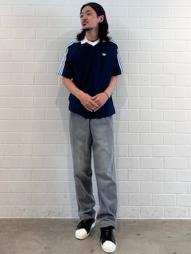 「adidas（アディダス）のスーパースター / SUPERSTAN for V.A. / アディダスオリジナルス adidas Originals スニーカー（スニーカー、ブラック系）」を使った、oiさん（メンズ・176cm）の春コーディネート
