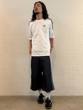 「adidas（アディダス）のサンバ OG / Samba OG（シューズ、ブラック系）」を使った、oiさん（メンズ・176cm）の夏コーディネート
