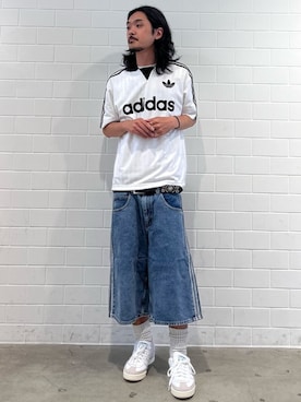 「adidas（アディダス）のタンゴ マグナム / TANGO MAGNUM（シューズ、ホワイト系）」を使った、oiさん（メンズ・176cm）の夏コーディネート