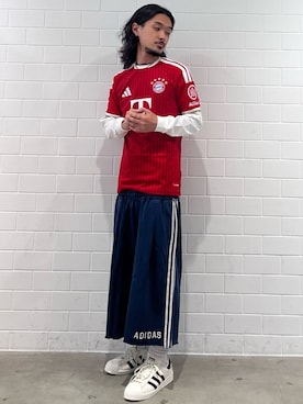 「adidas（アディダス）のスーパースター 82 / SUPERSTAR 82 GTX for Japan アディダスオリジナルス adidas Originals スニーカー ゴアテックス（スニーカー、ホワイト系）」を使った、oiさん（メンズ・176cm）の夏コーディネート