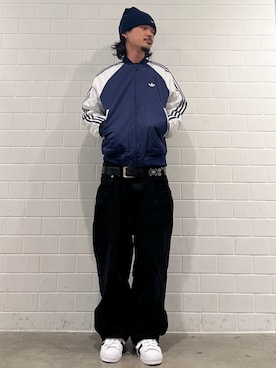 「アイテム（ジャケット/アウター、ブルー系）」を使った、oiさん（メンズ・176cm）の冬コーディネート