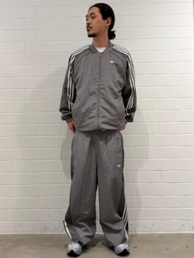 「adidas（アディダス）のADILENIUM シーズン 5 トラックトップ / ジャージ / トラックジャケット / アディダスオリジナルス adidas Originals（ジャージ、グレー系）」を使った、oiさん（メンズ・176cm）の春コーディネート