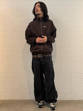 「adidas（アディダス）のTGワイドDNM PTSパンツ / アディダスオリジナルス adidas Originals（デニムパンツ、ブラック系）」を使った、oiさん（メンズ・176cm）の春コーディネート